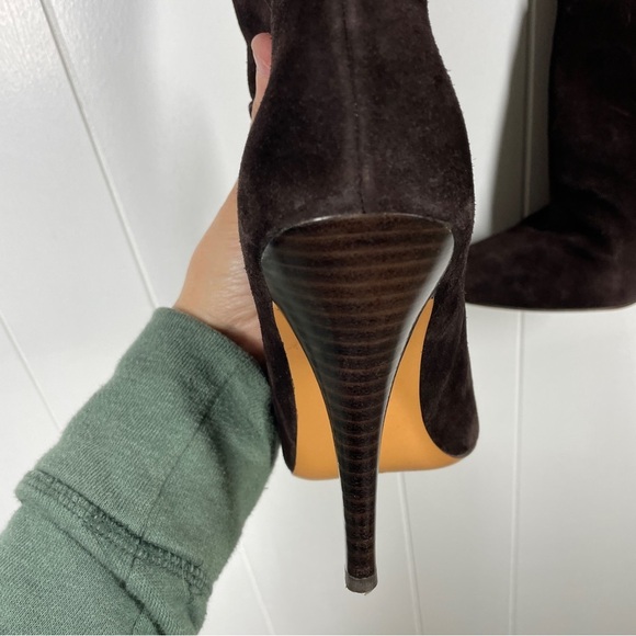 Vero Curio Dameranda Dark Brown Leather Knee High Stiletto Boots 8.5 - Picture 10 of 14